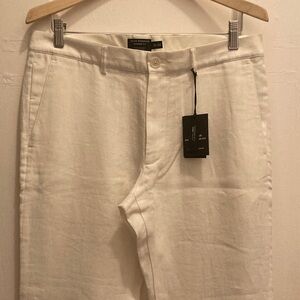 Club Monaco men’s cream Linen Trousers 32” by 32” new with tags
